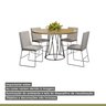 Conjunto Sala de Jantar Mesa 110cm Tampo MDF Laqueado/Vidro 4 Cadeiras Dubai  - 16