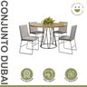 Conjunto Sala de Jantar Mesa 110cm Tampo MDF Laqueado/Vidro 4 Cadeiras Dubai  - 2