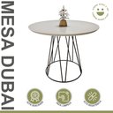 Ver imagem 2 de Mesa de Jantar 110cm Tampo MDF Laqueado/Vidro Dubai 