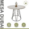 Mesa de Jantar 110cm Tampo MDF Laqueado/Vidro Dubai  - 2