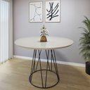 Ver imagem 1 de Mesa de Jantar 110cm Tampo MDF Laqueado/Vidro Dubai 