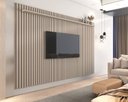 Ver imagem 5 de Painel para TV até 84 Polegadas Ripado MDF 183cmx230,5cm Versátil Cinza Fendi