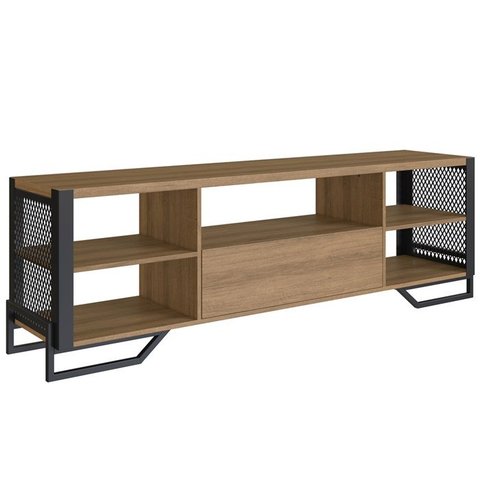 Rack Industrial 180 Cm Gaveta e Tela em Metal 1017 Mell Preto Pp