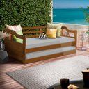 Ver imagem 1 de Sofá Cama para Varanda Gourmet Solteiro Madeira Maciça Castanho Tupi Shop Jm