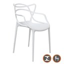 Ver imagem 5 de Kit 4 Cadeiras Empilhável Inmetro Aviv Master Allegra Fratini Polipropileno Branco Suporta 182kg
