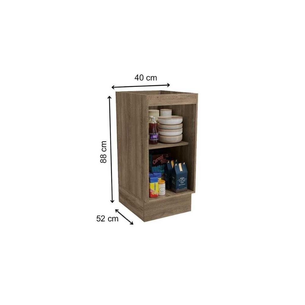 Módulo Cozinha Kappesberg Maxxi Nicho G741 C/ Tampo 40cm Nogal