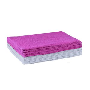 Kit 12 Toalhas Manicure Perfeito Estilo Branco e Pink