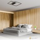Ver imagem 3 de Luminária de Teto Plafon Canvas Quadrado Duplo Preto 58w 3000k Bivolt