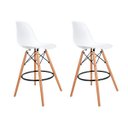 Ver imagem 1 de Kit com 2 Banquetas Altas Charles Eames Wood Dkw Eiffel - Design Brancas