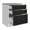 Ver imagem 4 de Balcão 60 cm 3 Gavetas Branco/Preto Lux Madesa