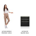 Ver imagem 5 de Balcão 60 cm 3 Gavetas Branco/Preto Lux Madesa