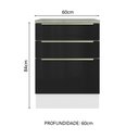 Ver imagem 3 de Balcão 60 cm 3 Gavetas Branco/Preto Lux Madesa
