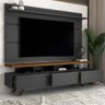Rack com Painel para Tv até 72 Polegadas Armênia 3 Gavetas Black/freijó - Panorama Móveis - 2