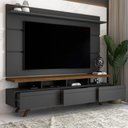 Ver imagem 2 de Rack com Painel para Tv até 72 Polegadas Armênia 3 Gavetas Black/freijó - Panorama Móveis