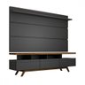 Rack com Painel para Tv até 72 Polegadas Armênia 3 Gavetas Black/freijó - Panorama Móveis - 3