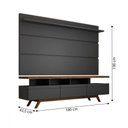 Ver imagem 5 de Rack com Painel para Tv até 72 Polegadas Armênia 3 Gavetas Black/freijó - Panorama Móveis