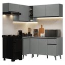 Ver imagem 2 de Armário de Cozinha Completa de Canto 325cm Nice Madesa 06 Cinza