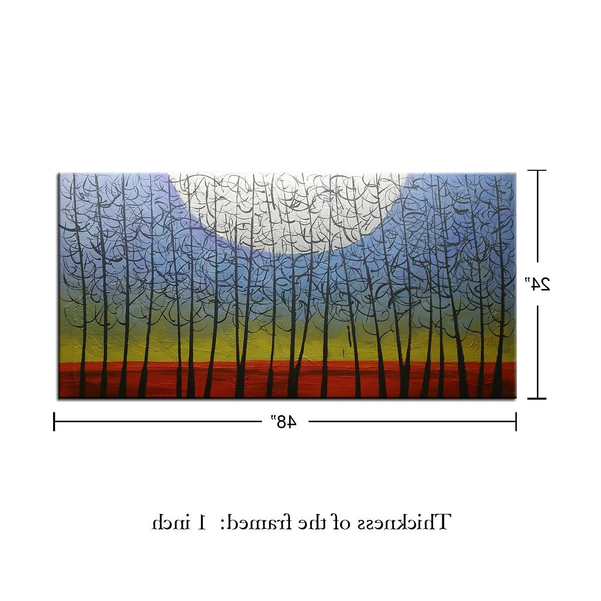 Quadro Pintura Tela Amazônia 5340: 60cm (A) x 120	cm (L) - 4