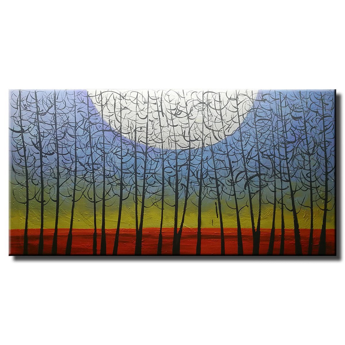 Quadro Pintura Tela Amazônia 5340: 60cm (A) x 120	cm (L) - 2