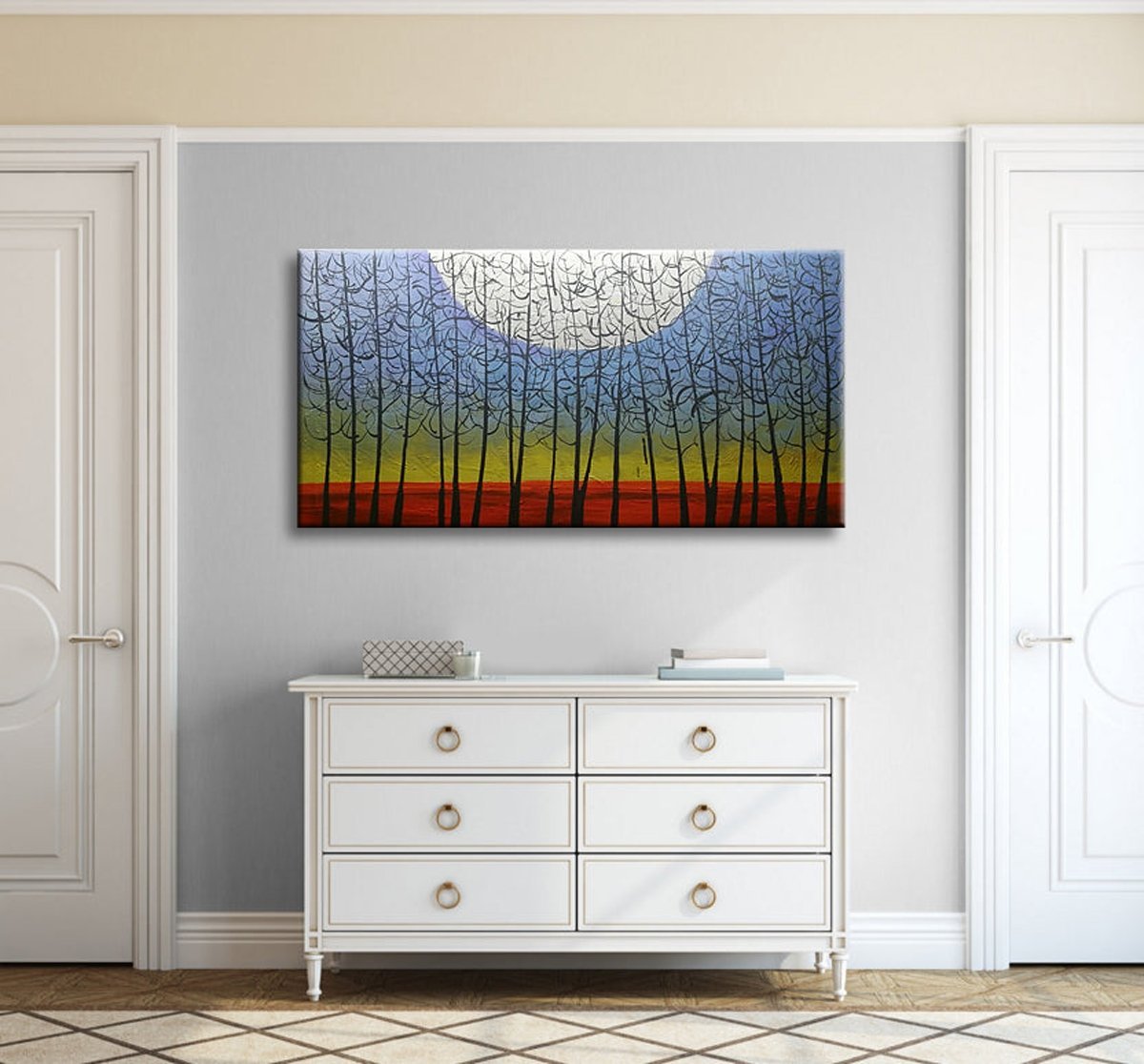 Quadro Pintura Tela Amazônia 5340: 60cm (A) x 120	cm (L) - 1