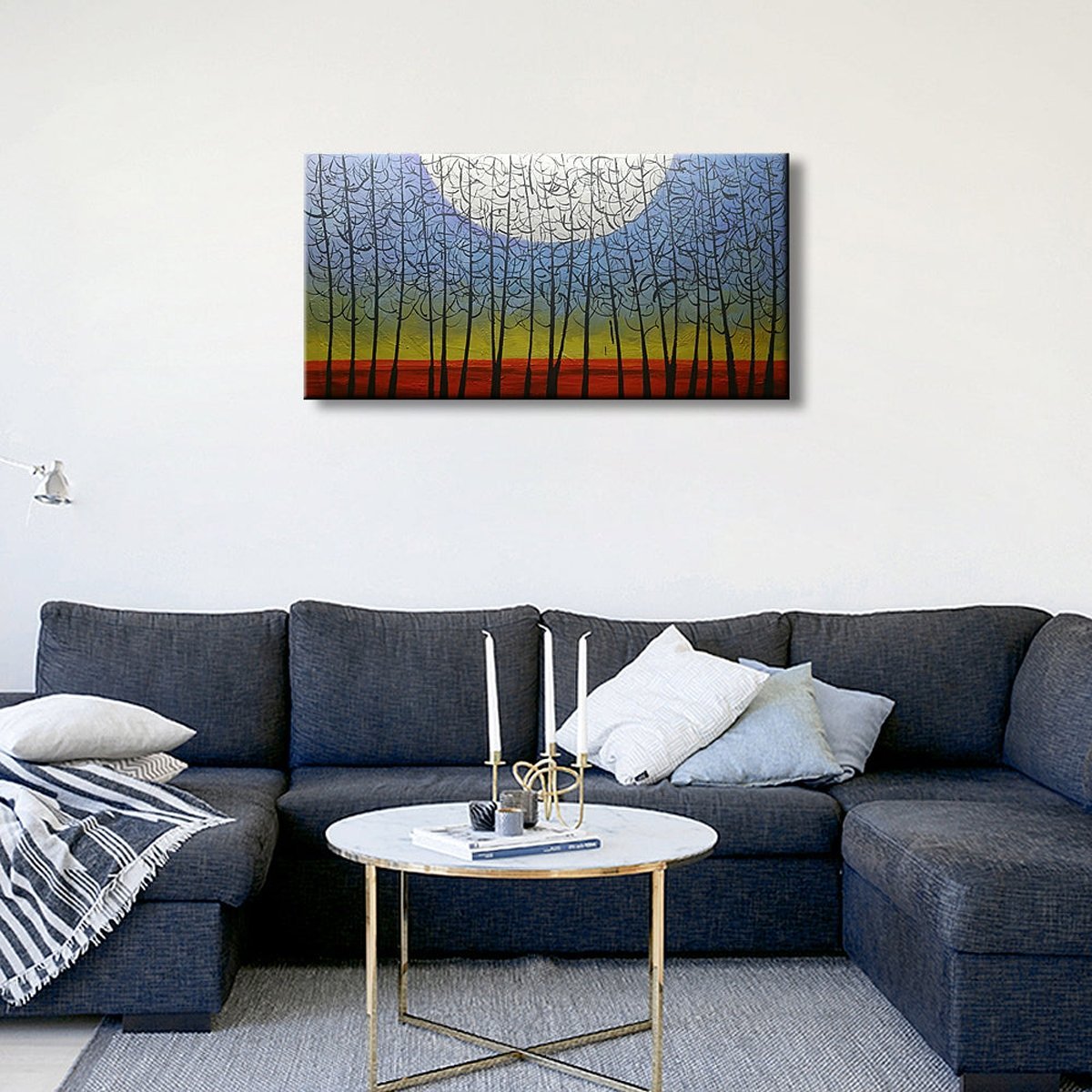 Quadro Pintura Tela Amazônia 5340: 60cm (A) x 120	cm (L) - 5