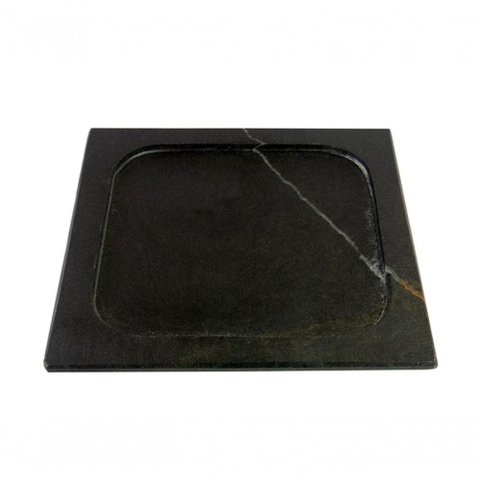 Prato Quadrado e Duas Cumbucas com Suporte de Madeira 25x25cm