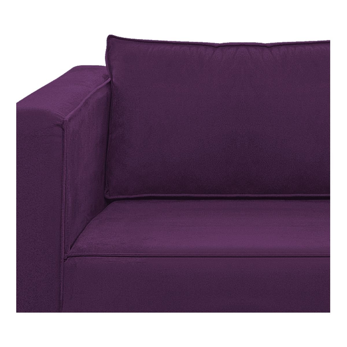 Sofá 2 Lugares Europa Suede Roxo ADJ Decor - 5