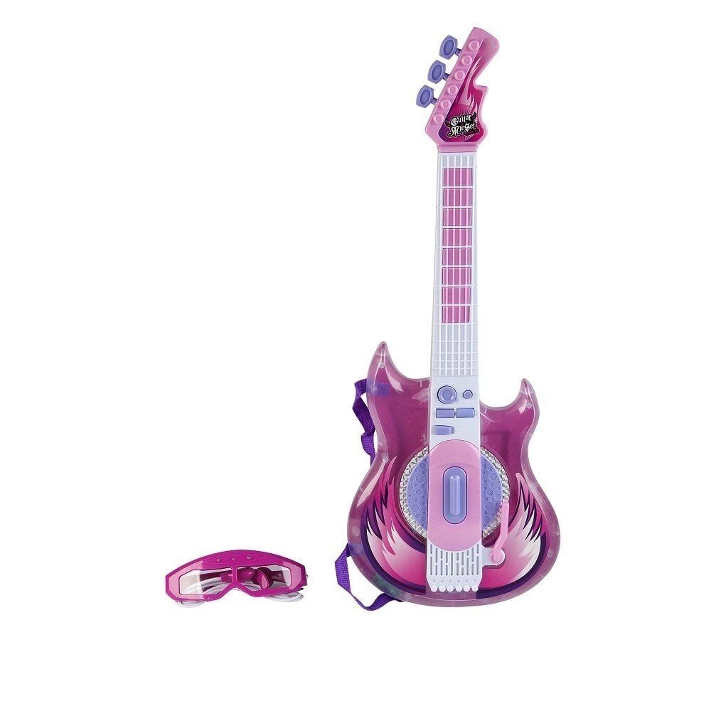 Guitarra De Juguete New Classic Toys | Color Rosa | Instrumento Musical De Madera Para Niños | Fomenta El Desarrollo Musical Y La Creatividad | Regalo Educativo A Partir De 3 Años