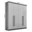 Ver imagem 2 de Guarda Roupa da Vinci 4 Portas Cinamomo/off - D Doro