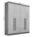 Ver imagem 2 de Guarda Roupa da Vinci 4 Portas Cinamomo/off - D Doro