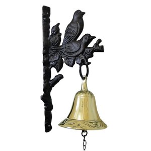 Sino Decorado De Parede Em Bronze E Alumínio Pássaros Belos