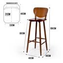 Ver imagem 4 de Conjunto 8 Banquetas Altas Bistrô de Madeira Lisboa:imbuia