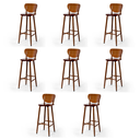 Ver imagem 1 de Conjunto 8 Banquetas Altas Bistrô de Madeira Lisboa:imbuia