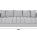 Ver imagem 3 de Sofá Living 220cm Linho 4 Lugares com 5 Almofadas Abba Cinza/Preto