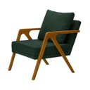 Ver imagem 4 de Kit 2 Poltronas Decorativa Mona Luxo Linho Verde Base Madeira Maciça