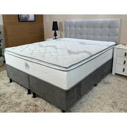 Cama Box Isofort Luxo C/ Pillow Top Cinza - King ( 193 X 203 )- - 1