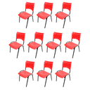 Ver imagem 1 de Kit com 10 Cadeiras Iso Pp Rp Empilhavel Color - Vermelho