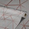 Papel de Parede Adesivo Marmorizado Cinza Rosé Sala 15m - 4