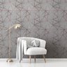Papel de Parede Adesivo Marmorizado Cinza Rosé Sala 15m - 5
