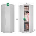 Ver imagem 5 de Guarda-roupa Em Mdf Com 12 Portas E 8 Gavetas Branco