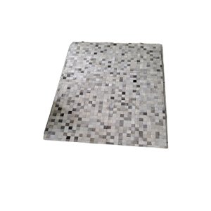 Tapete de Couro Bovino Cinza e Branco 2,00 X 2,50 M