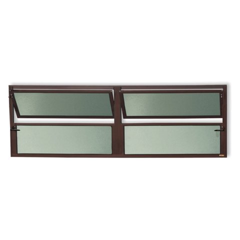 Janela de Alumínio Basculante 2 Seções 40x200cm Vidro Mini Boreal Plus Brimak