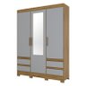 Guarda Roupa Casal Lema Nature Cinza com Espelho – Briz Móveis - 1
