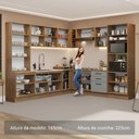 Ver imagem 6 de Armário de Cozinha Completa 549cm Rustic/cinza Agata Madesa 01