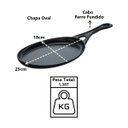 Ver imagem 2 de Frigideira Oval Cabo Ferro Fundido Servir Porção 25x18cm Libaneza 94075LB