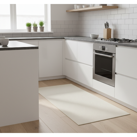 Tapete Xadrez Cru sem Franja Gouvea Textil 0,48 X 0,70