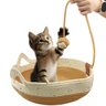 Cama Gato Ninho Cestinho Arranhador Pet Felino Brinquedo Bolinha Rasqueador Confortavel Animais Esti - 3