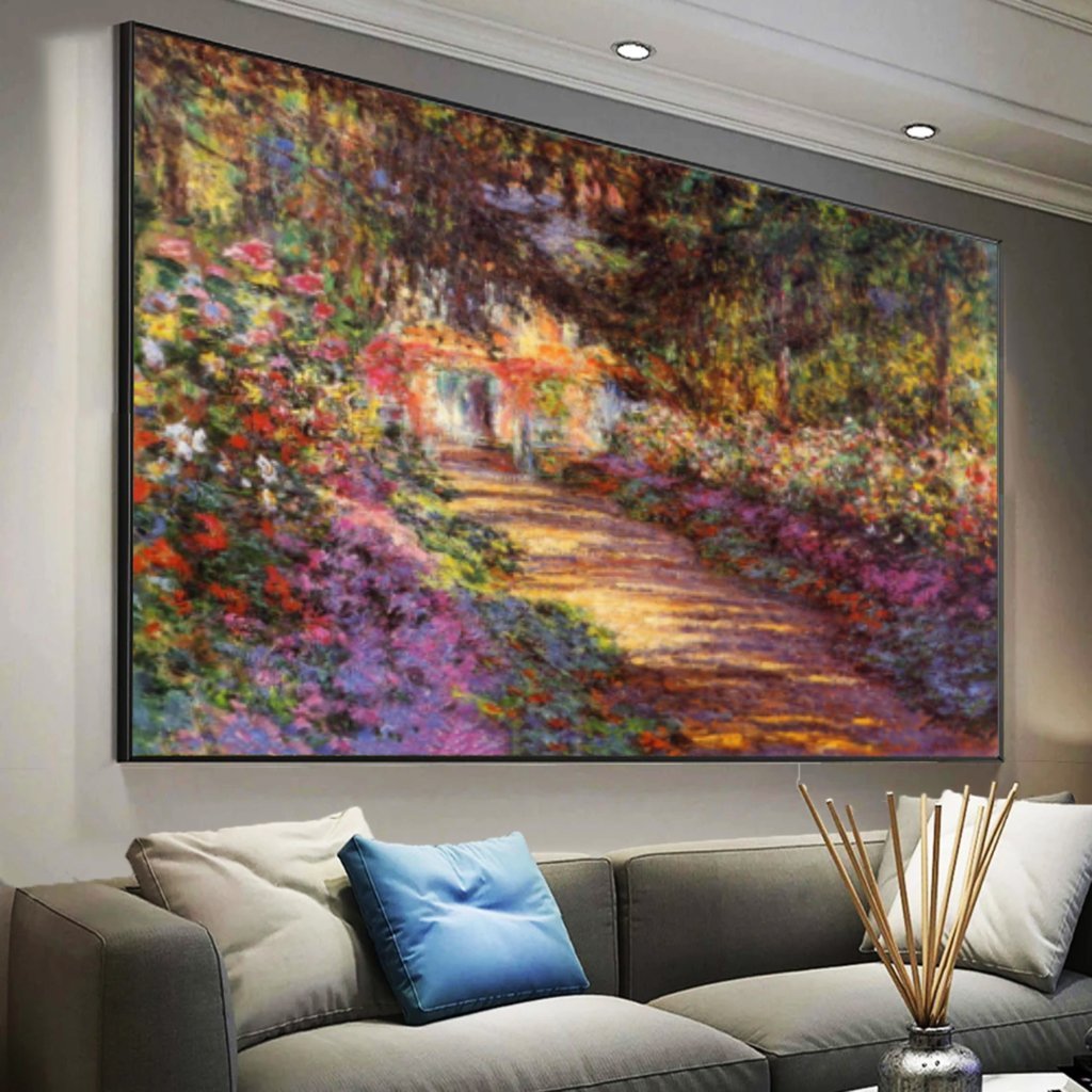 Quadro O Jardim Claude Monet:120x80 cm/BORDA INFINITA - 3