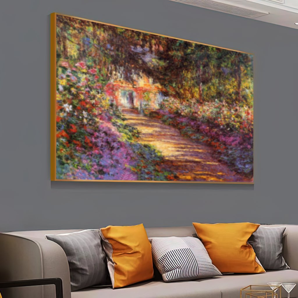Quadro O Jardim Claude Monet:120x80 cm/BORDA INFINITA - 4