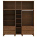 Ver imagem 5 de Guarda Roupa Casal 195cm 10 Portas Madeira Maciça Lone Castanho F07 - Mpozenato